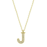 Collier pour femme avec lettre J en argent et or
